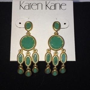 NWT Karen Kane Baja Jade Chandelier Drop Earrings